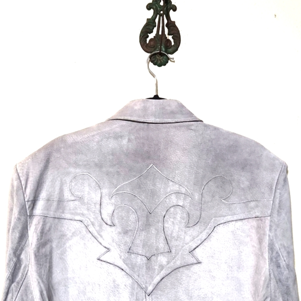 Pioneer Wear Vintage 70's 100% Suede Boar Skin Gray Blazer Jacket EUC Size 42L - Picture 3 of 16